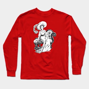 Victorian lady with plumed hat Long Sleeve T-Shirt